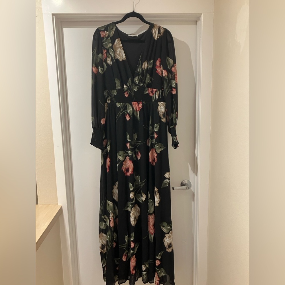 Baltic Born Black Floral Maxi Dress